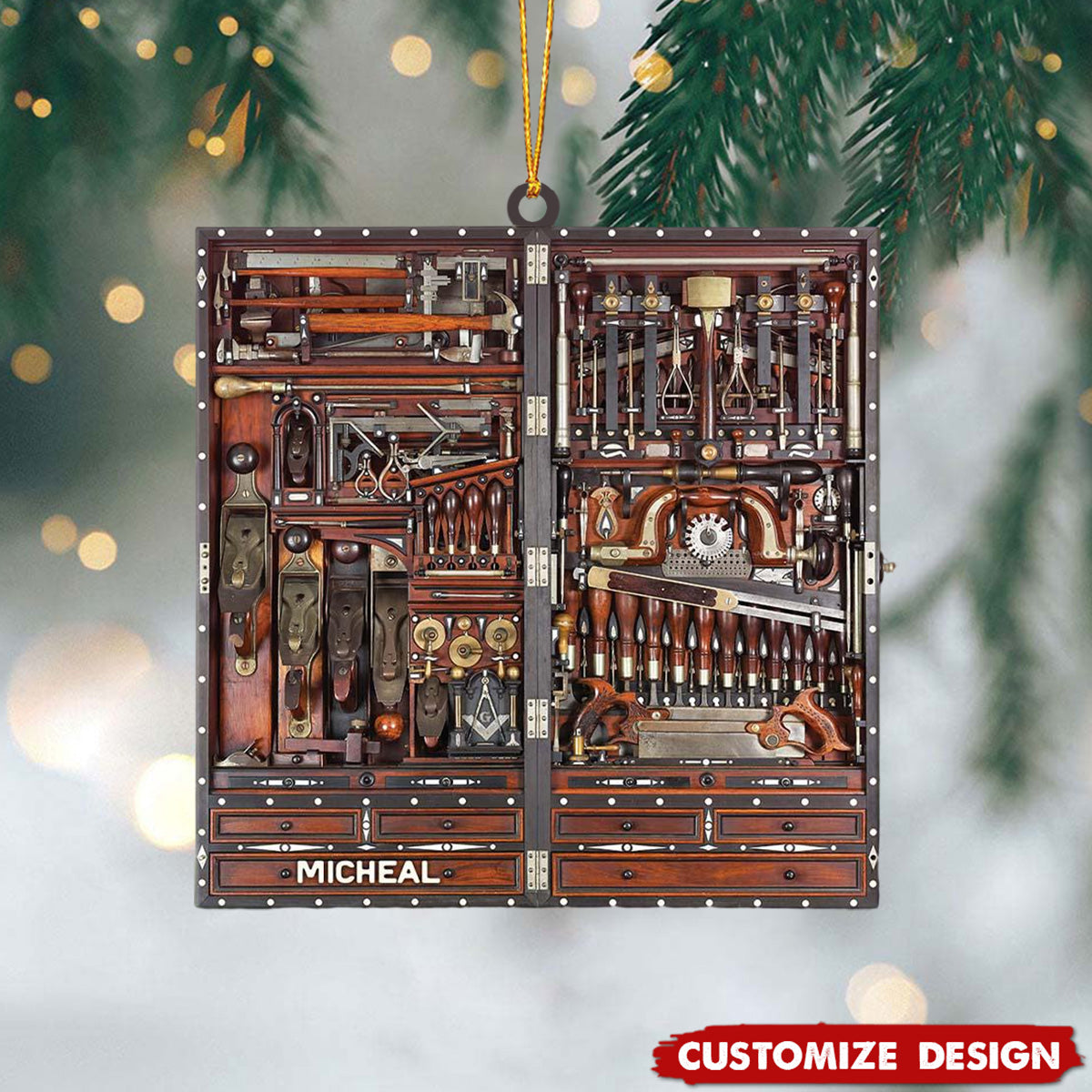 New Release Personalized Carpenter Tool Box  Christmas Ornament