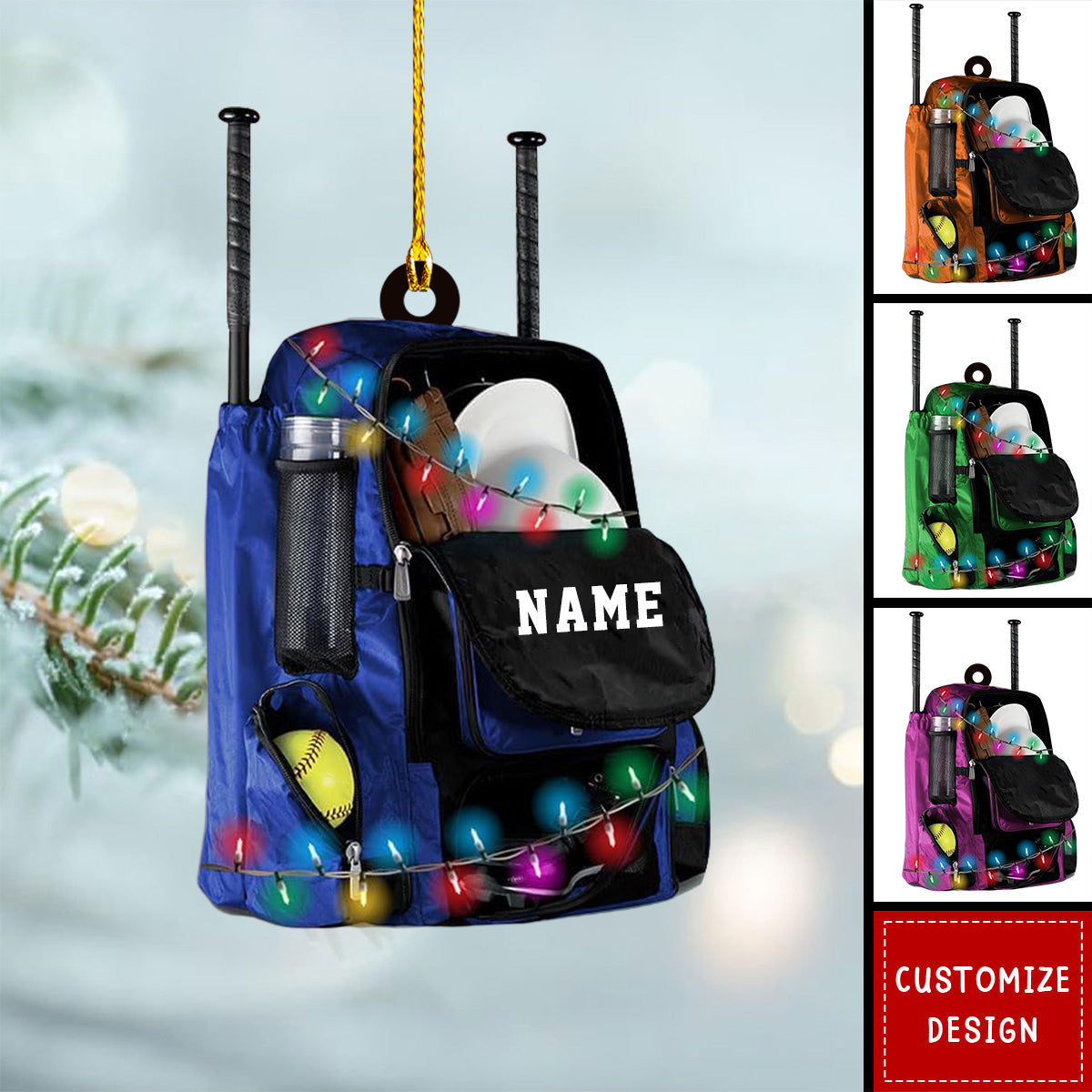 Personalized Softball Bag Christmas Ornament-Gifts For Softball Lovers-2024 New Release