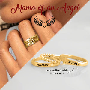 For Memorial-I Will Love You for Every Second of Mine Custom Name Wings Ring