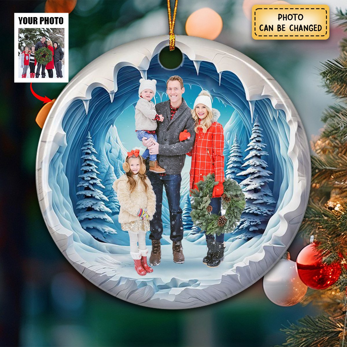 Family Photo Personalized Ceramic Ornament - New Release