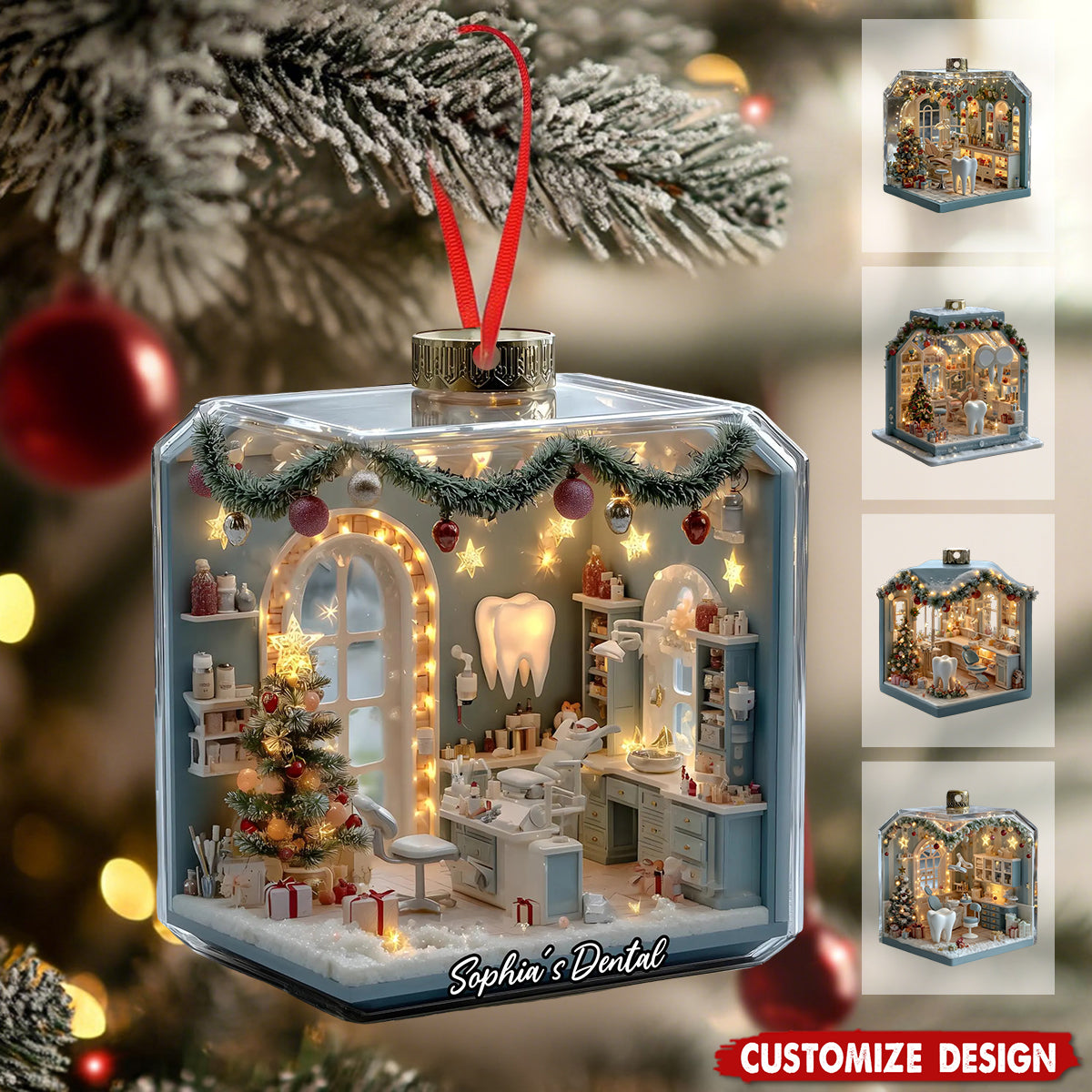 Personalized Dentist Office Christmas Ornament - Gift For Dentisit
