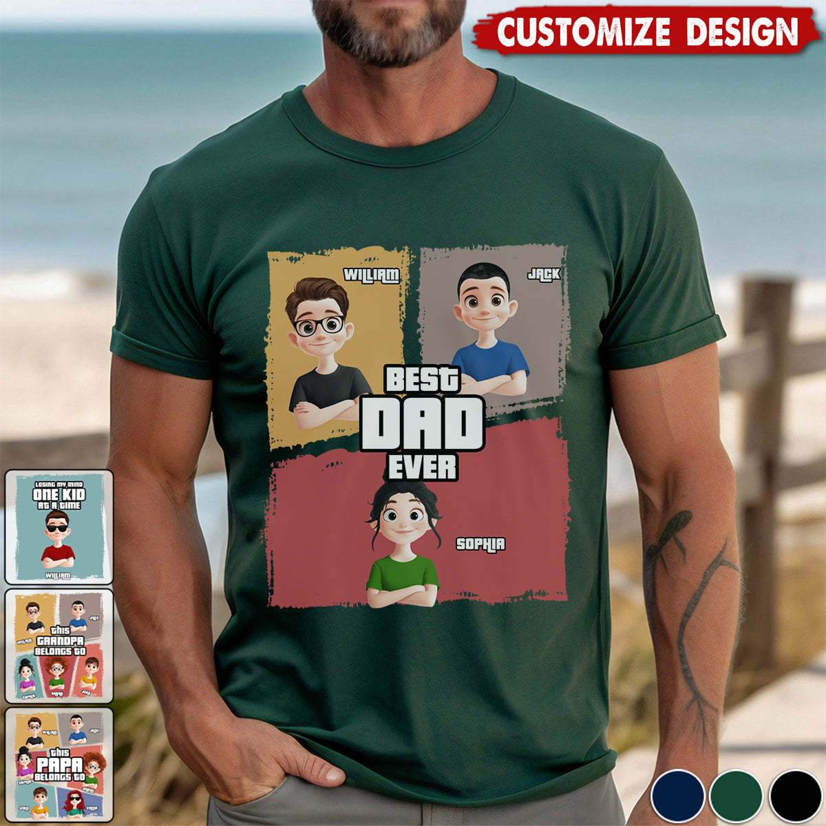 This Grandpa/Dad Belongs To - Personalized T-Shirt -Gift For Dad/Grandpa