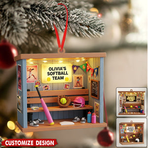 Personalized Softball Christmas Ornament