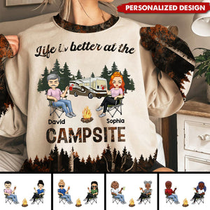 Personalized Couple Loving Camping Sweatshirt-Gift For Couple
