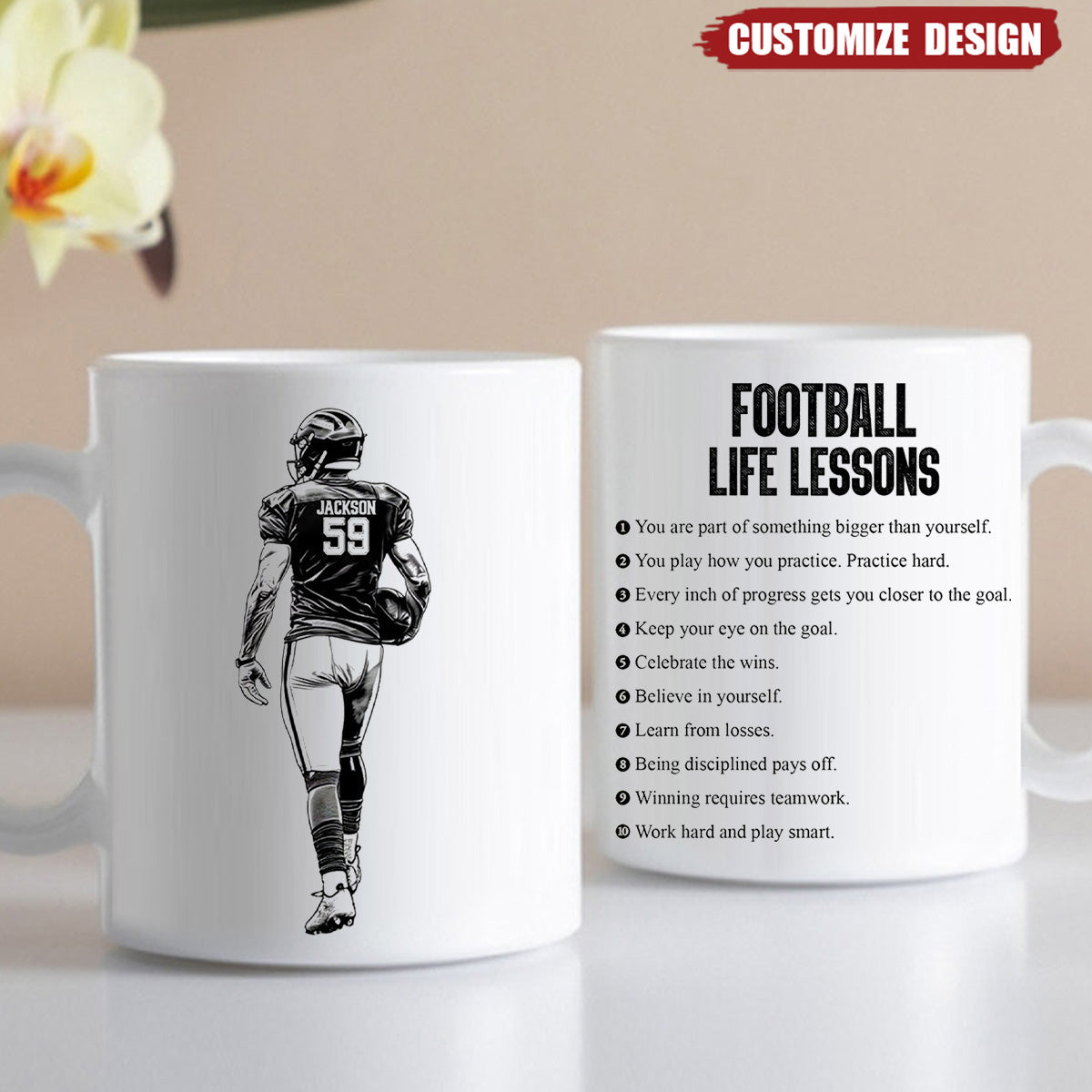 Personalized American Football Mug - Gift For American Football Lover