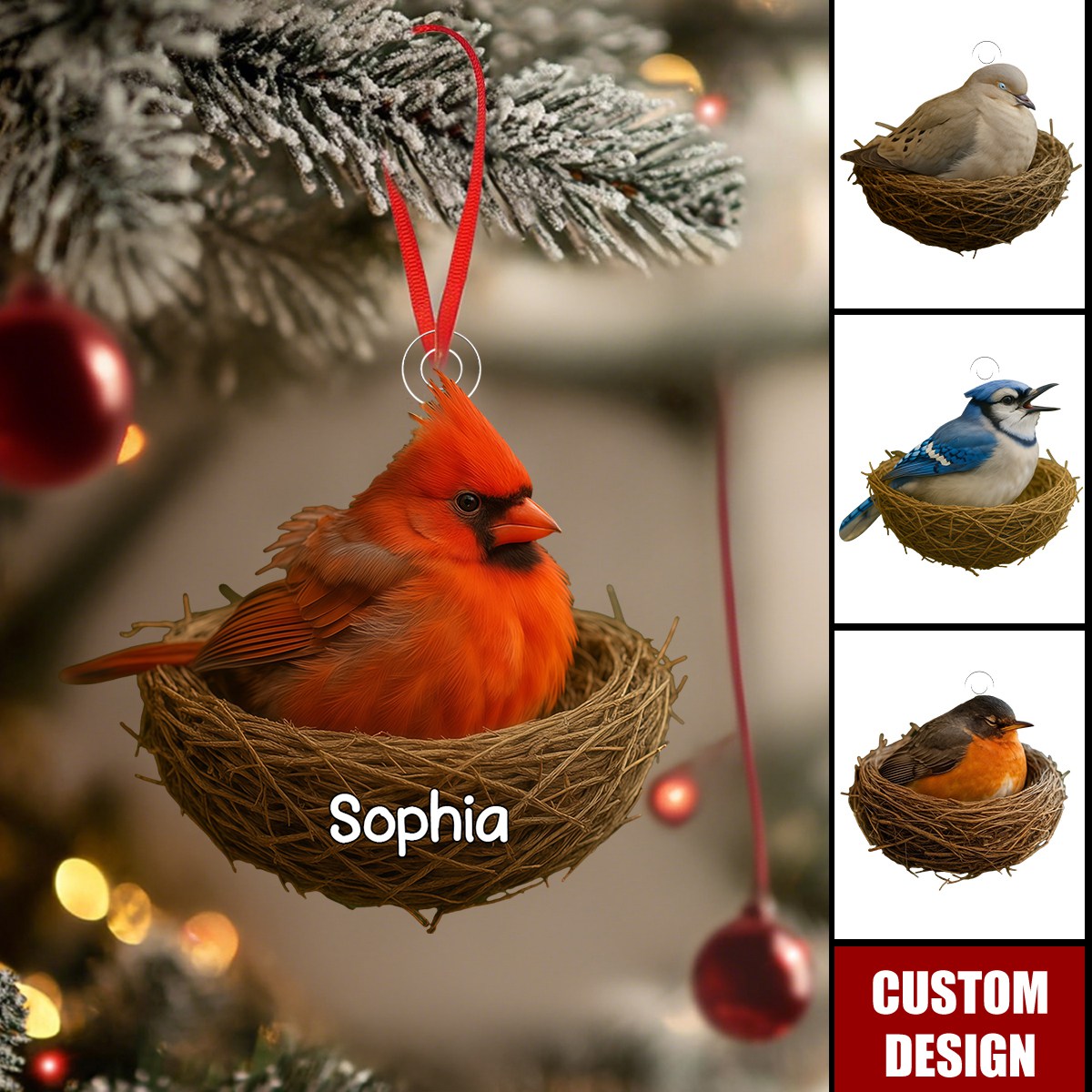 Personalized Christmas Ornament For Bird Lover