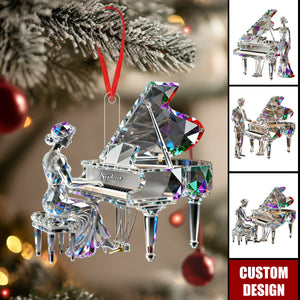 Personalized Piano Christmas Ornament