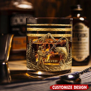 Fishing For Life - Personalized Fishing Whiskey Glass