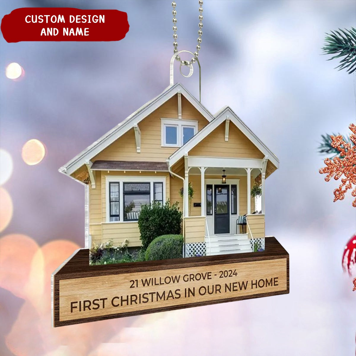 Personalized Our House Photo Upload Christmas Ornament