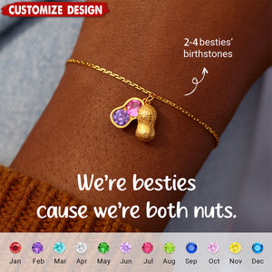 We Are Besties 2-4 Birthstone Peanut Bracelet - Gift For Friend