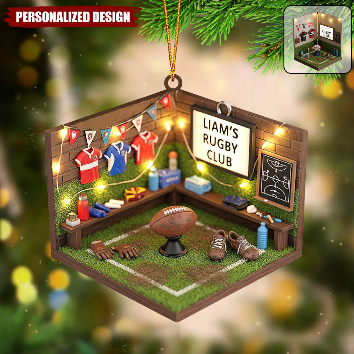 Personalized Rugby Christmas Ornament-Gift For Rugby Players