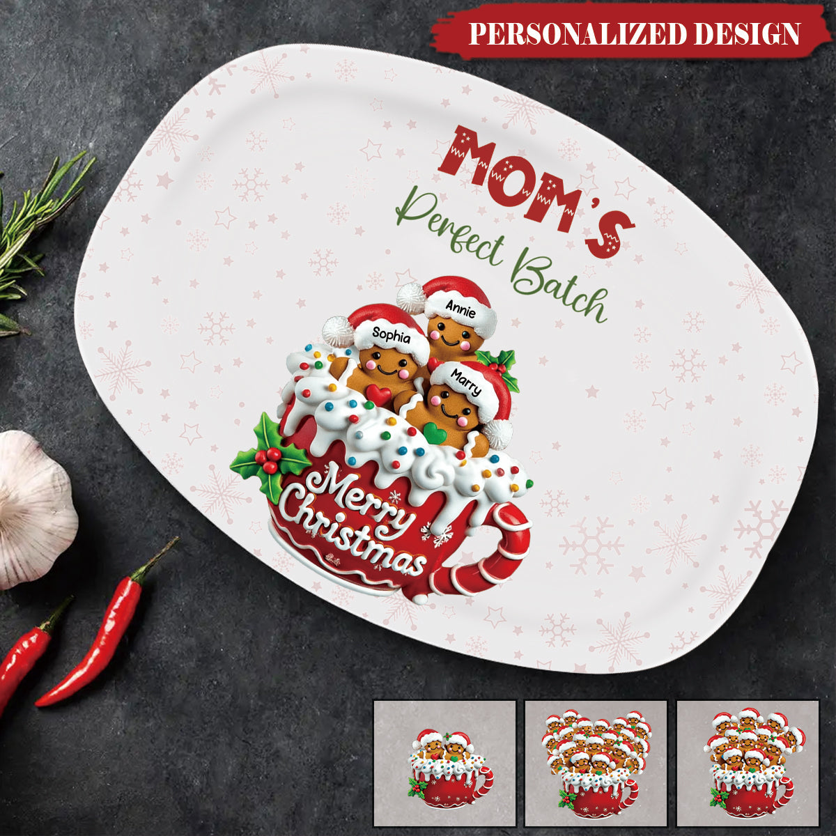 Grandma's Perfect Batch Christmas - Personalized Platter