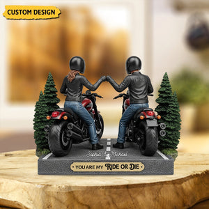 You Are My Ride Or Die - Personalized Biker Shaped Acrylic Plaque