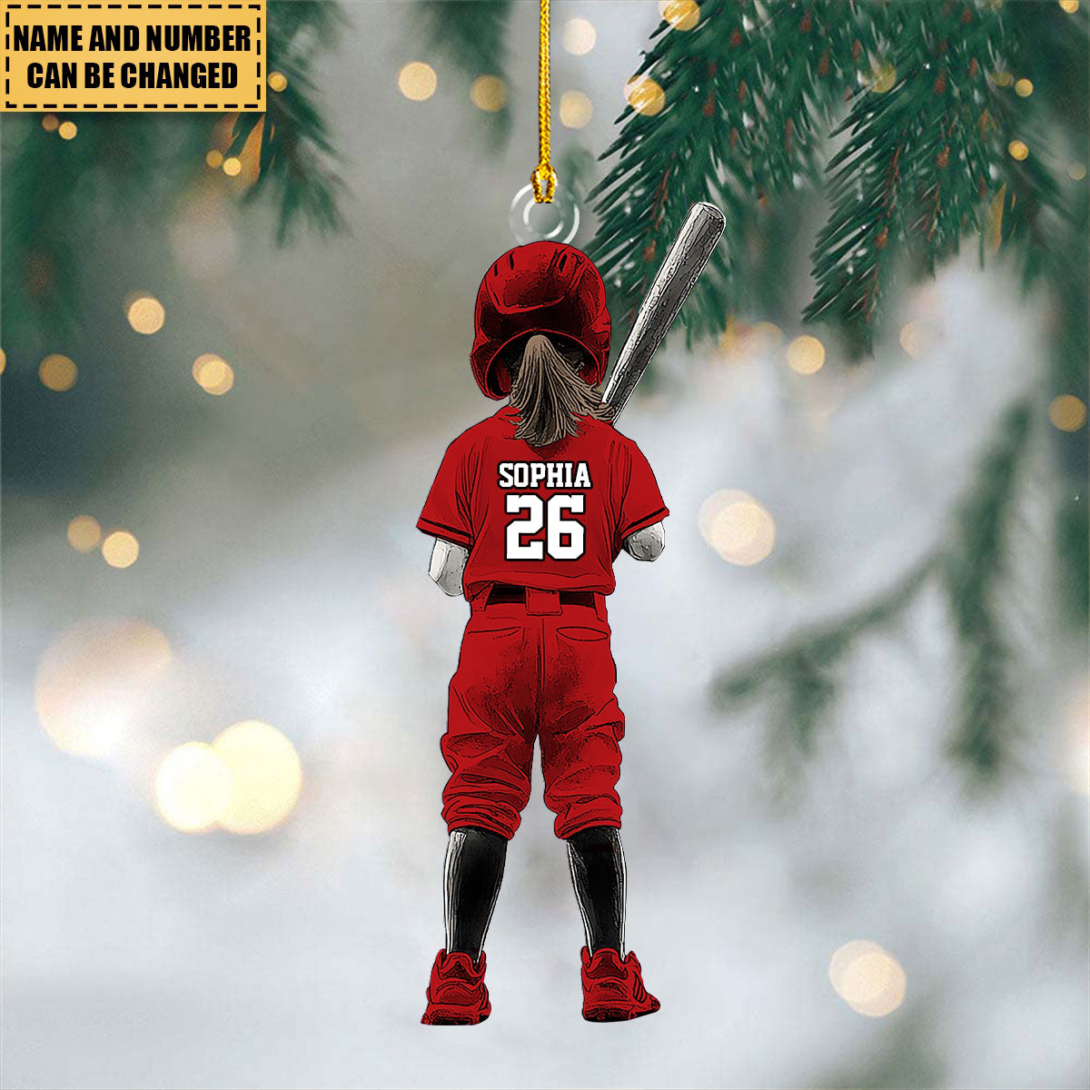 Personalized Girl Softball/Baseball Ornament - Gift For Softball Lovers - 2024 New Release