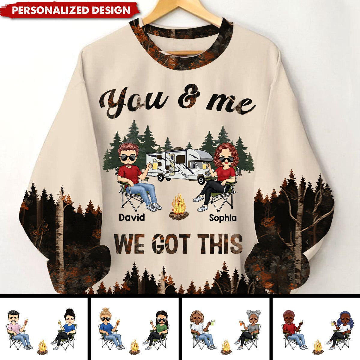 Personalized Couple Loving Camping Sweatshirt-Gift For Couple