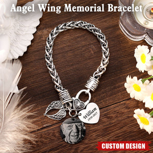 Personalized Angel Wing Memorial Bracelet-Sympathy Gift For Friend Or Family