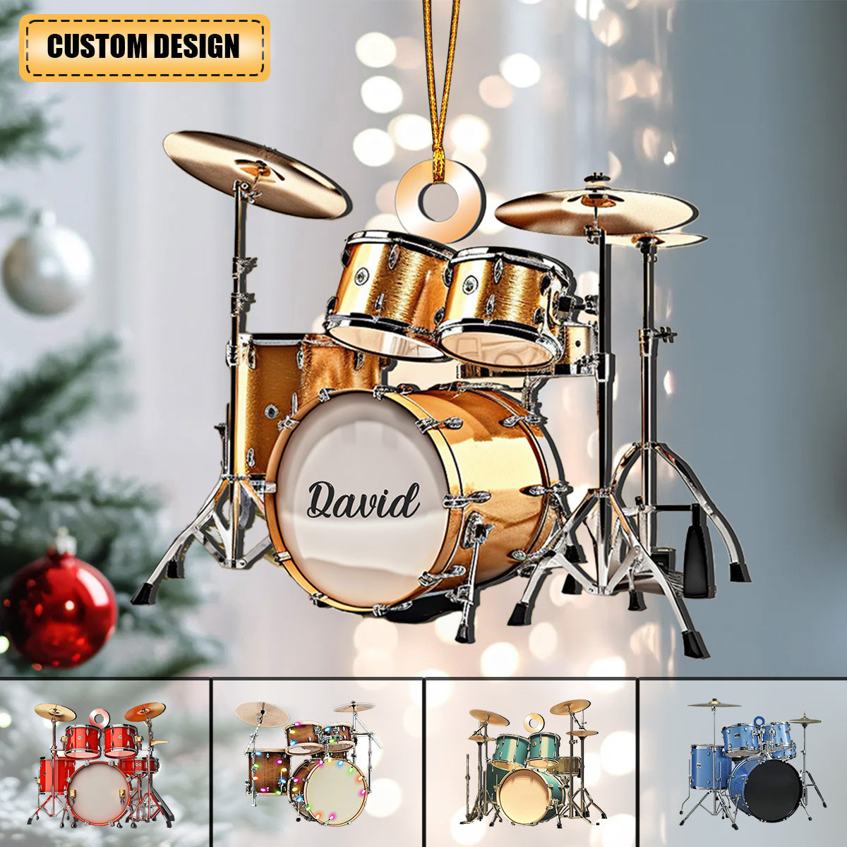 Personalized Drum Set Christmas Ornament Gift For Drummer Player - New Release