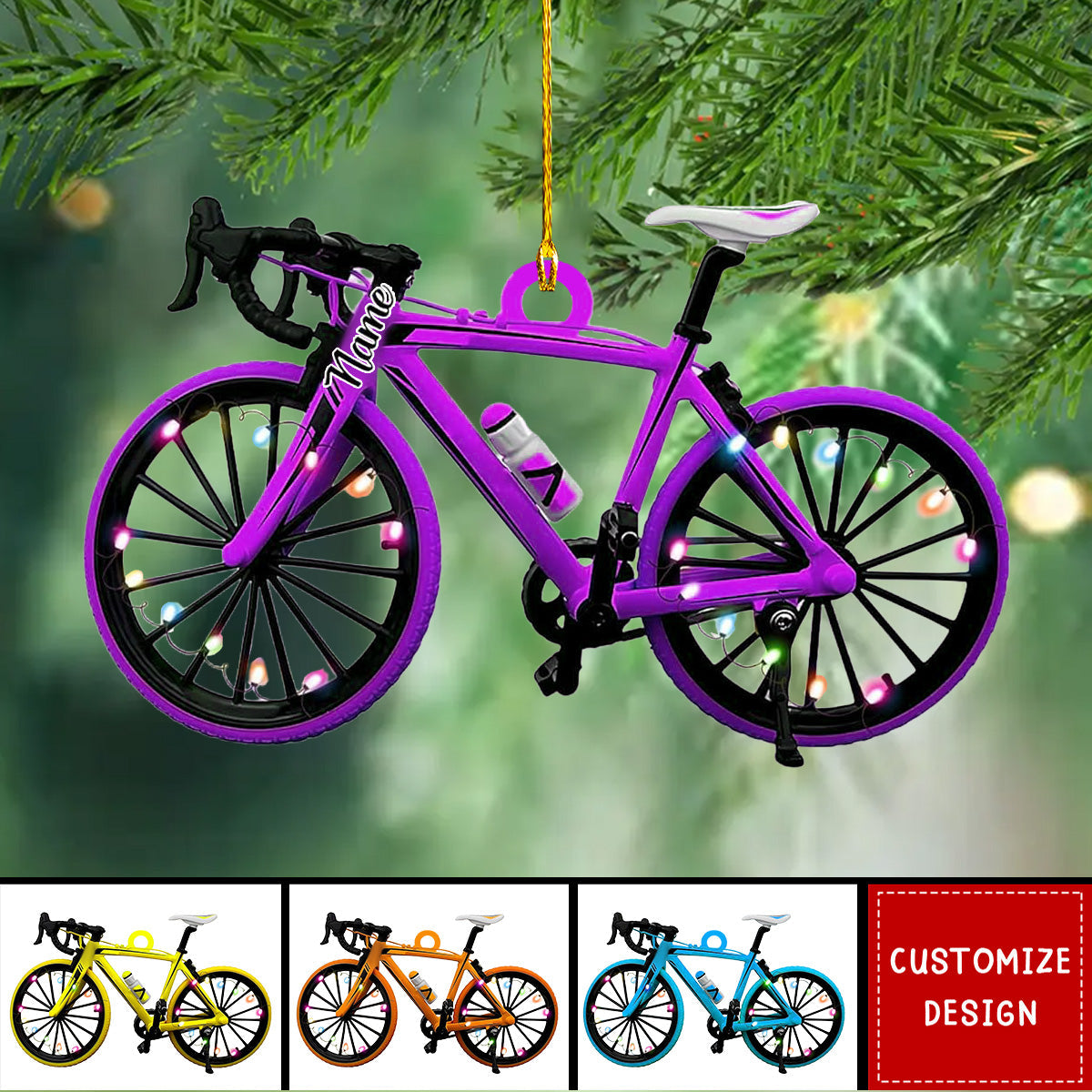 Personalized road bicycle Christmas Ornaments - Gift For Bicycle Rider - 2024 New Release