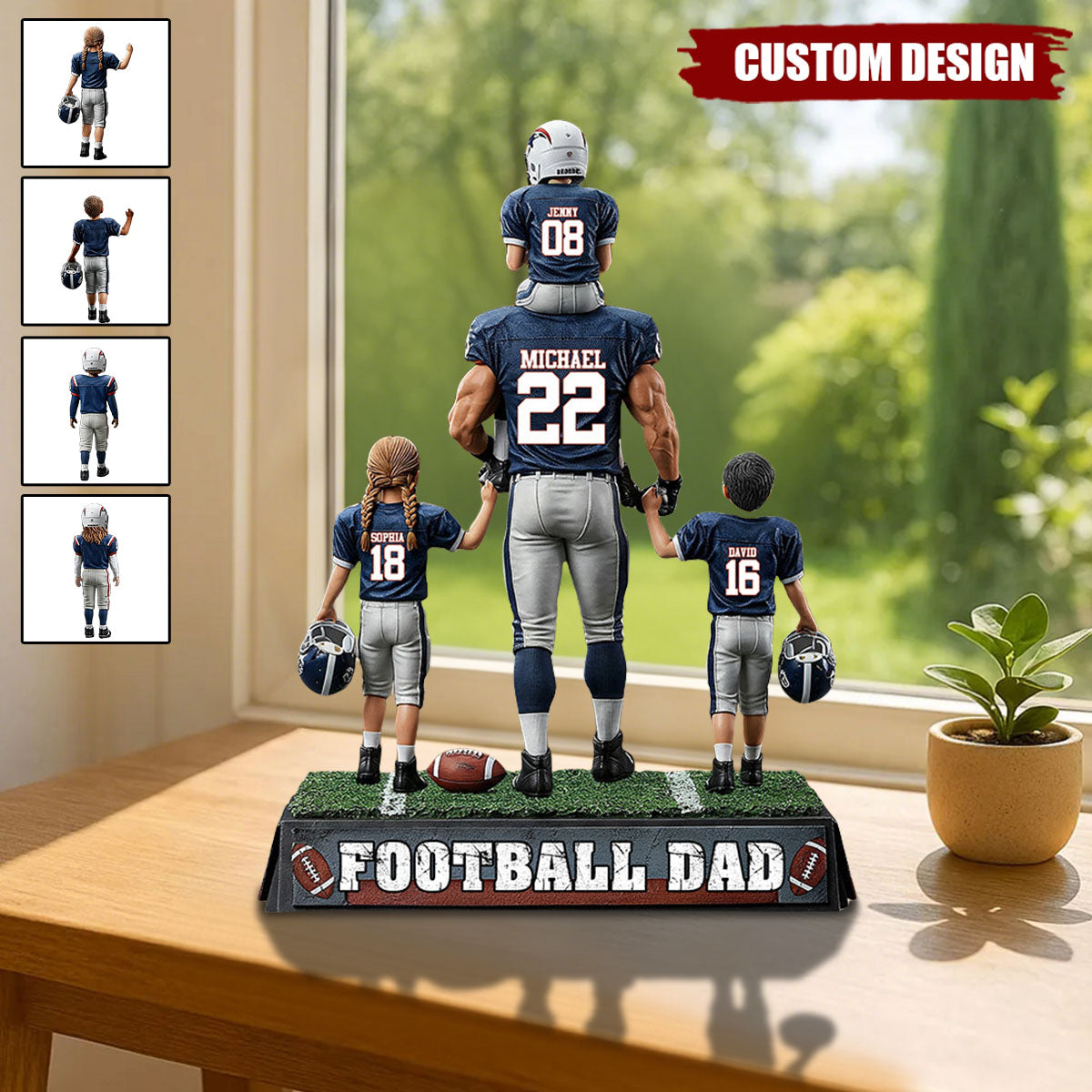 Football Dad - Personalized Football Custom Shaped Acrylic Plaque