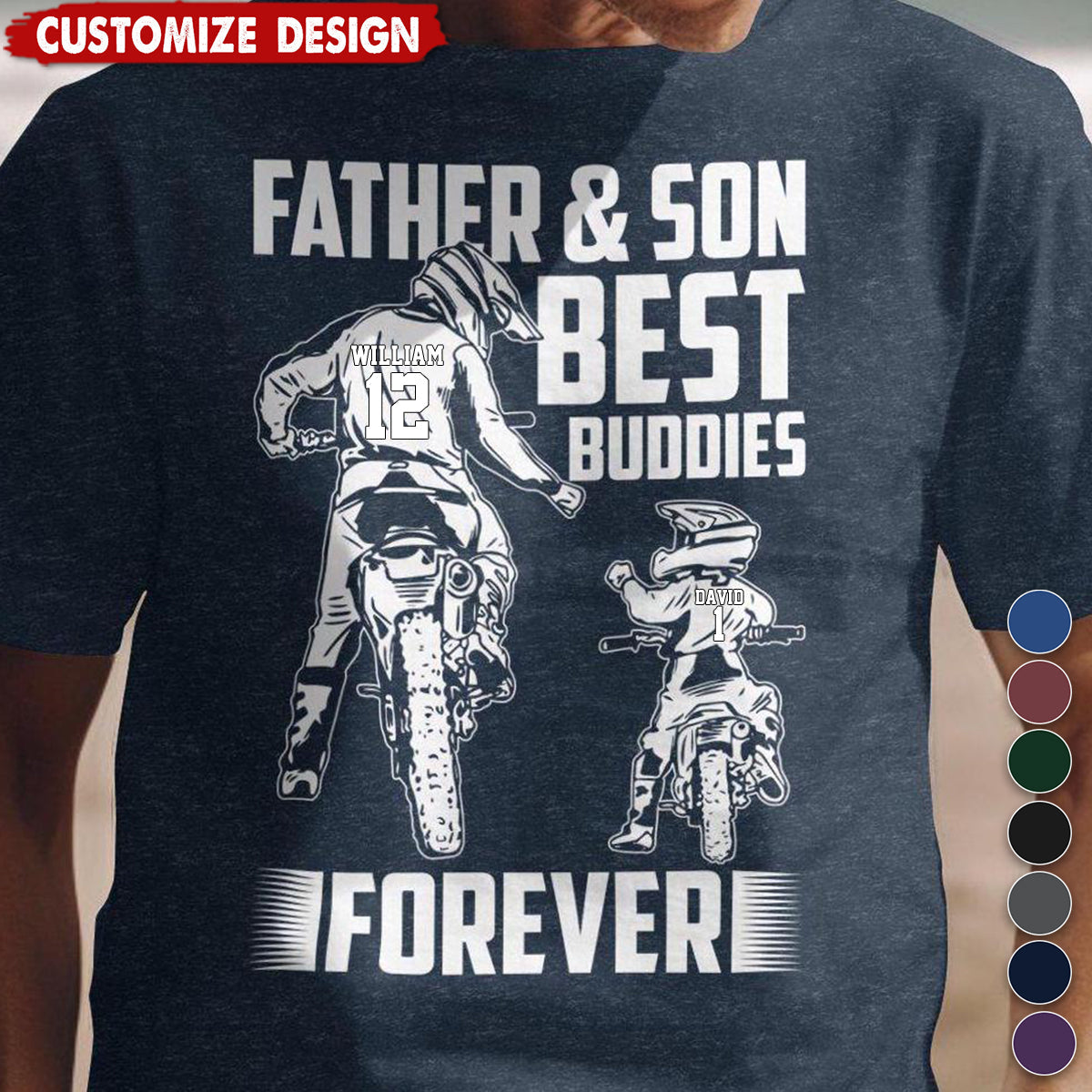 Father and Son Best Motocross Buddies Shirt - Birthday Fathers Day Biker Gift