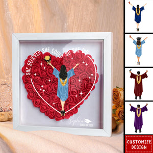 Class Of 2025 Graduation Gift So She Did - Personalized Flower Shadow Box