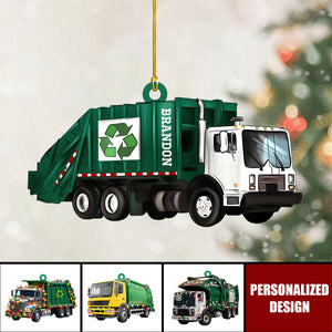 Personalized Garbage Truck Ornament-Gift for Sanitation Workers, Waste Management Staff, Truck Drivers