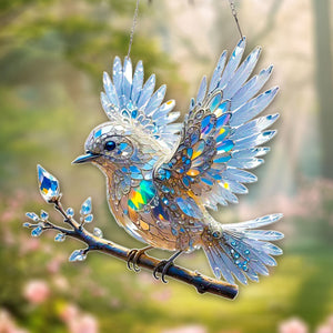 Crystal Sky Bluebird Window Hanging Ornament - Gift for Bird Lover