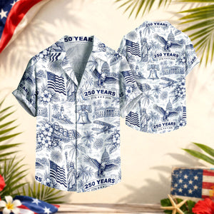USA 250th Anniversary Hawaiian Shirt, 250 Years of Freedom Aloha Shirt