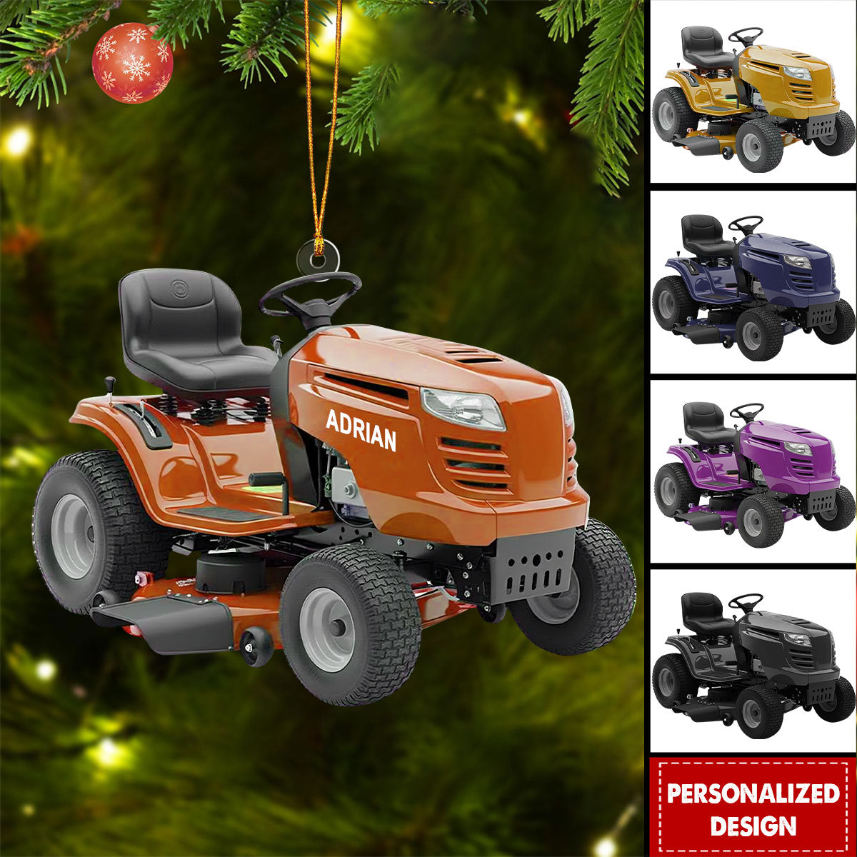 Personalized Lawn Mower Ornament Christmas Gift for Gardener or Landscaper