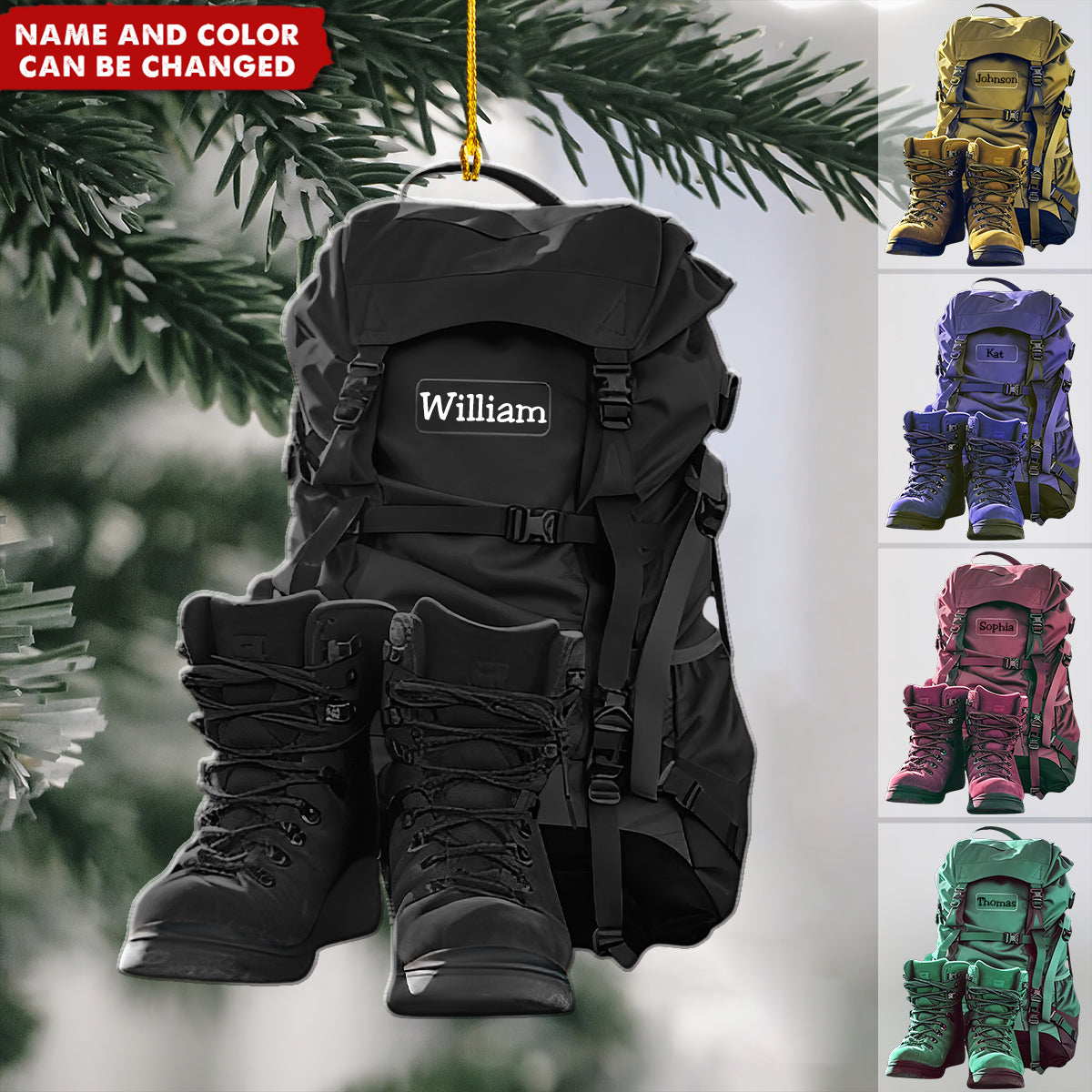 New Release Personalized Hiking Acrylic Christmas Ornament, Gift For Hiking,Camping Lovers