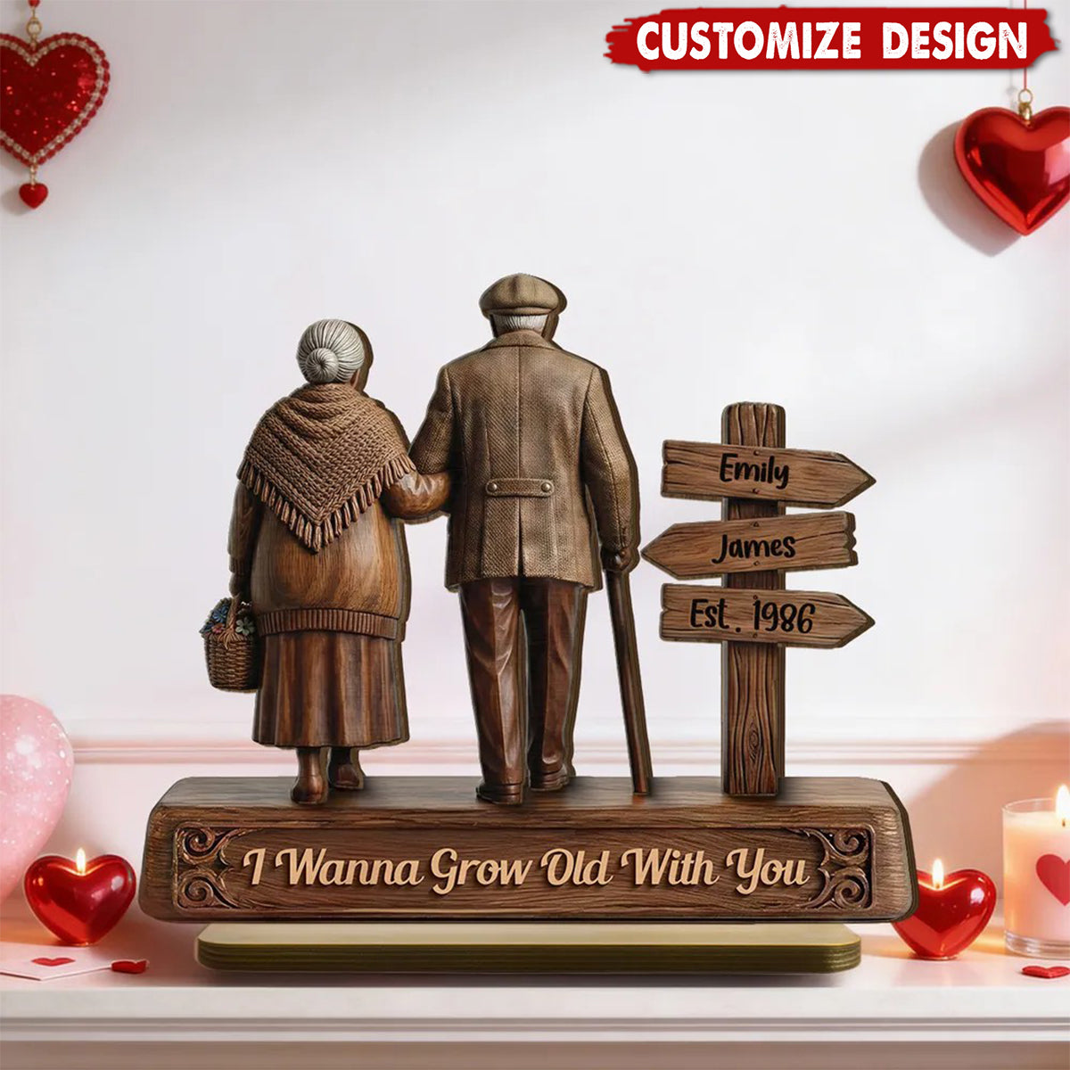 Personalized  Wooden Plaque -Gift for Couple