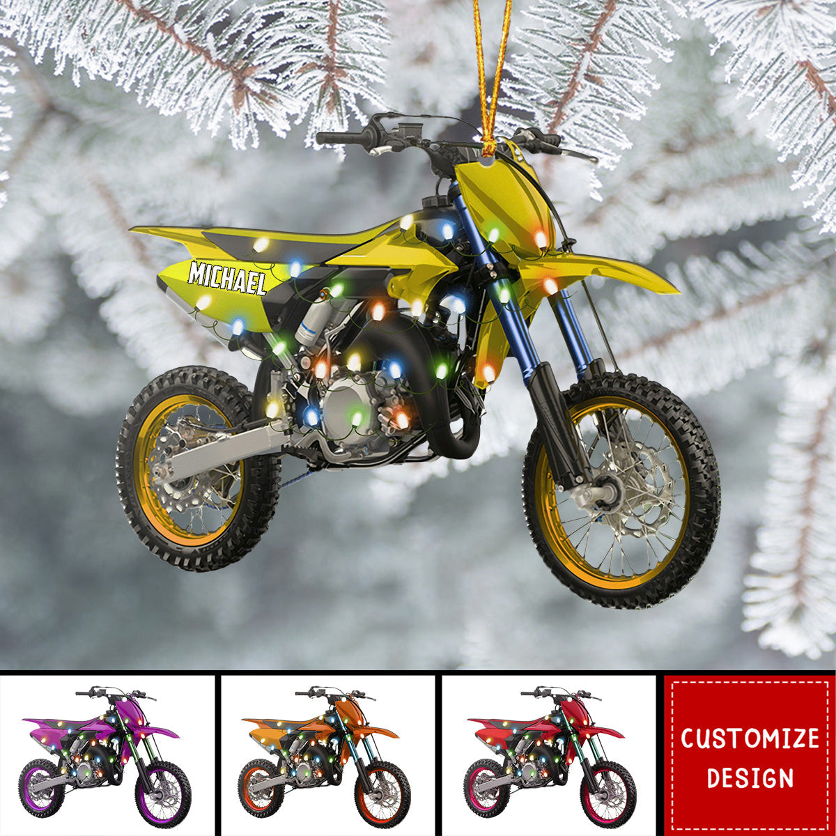 Personalized Motocross Motocycles Christmas Ornament - 2024 New Release