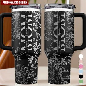 Every Sip,A Reminder Of Her Love-Personalized Tumbler With Handle-Gift For Mom, Grandma