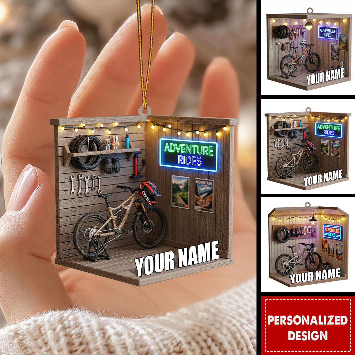 Personalized Mountain Bike Christmas Ornament Gift For Cyclists