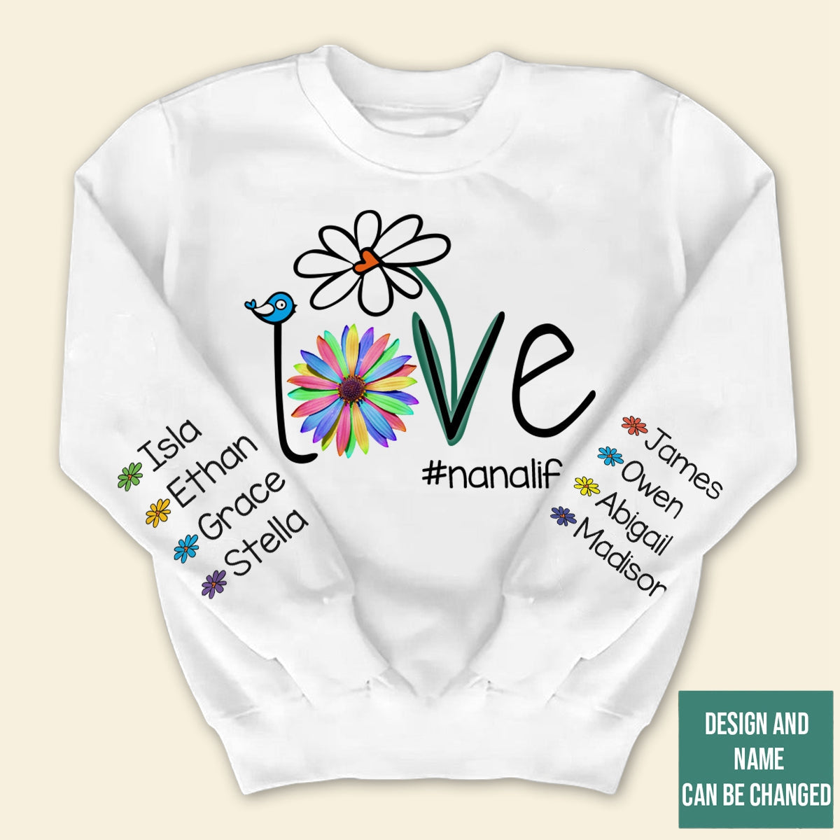 Personalized Love Grandma Life Flower Sweatshirt