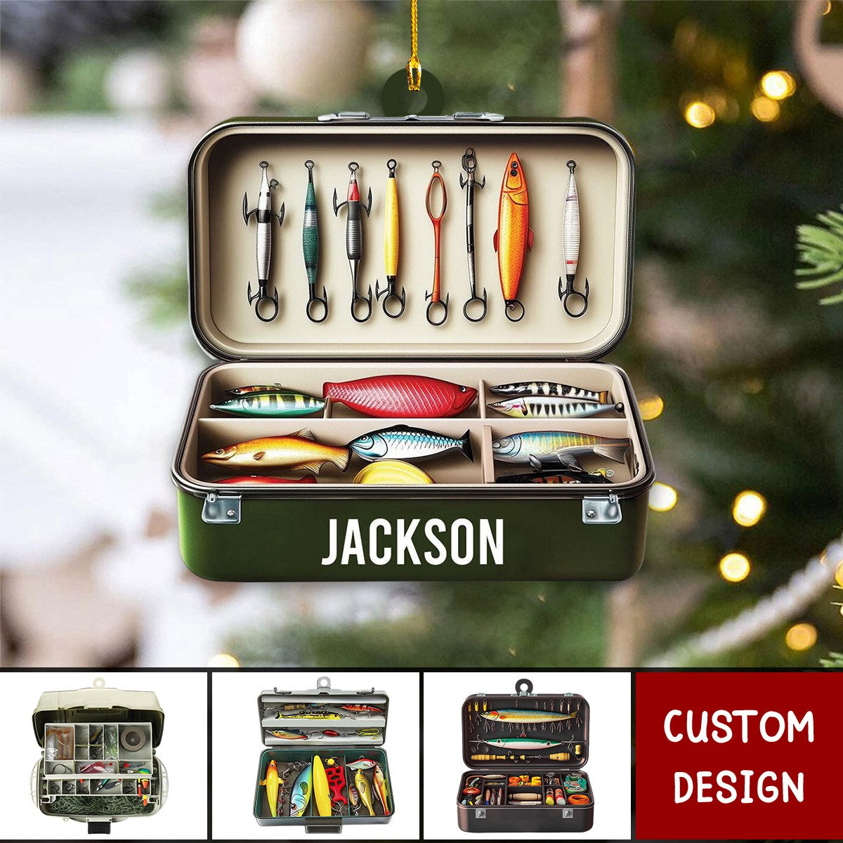 custom personalized tackle box Personalized Fishing Tackle Box Christmas Ornament-Gift For Fishing Lo