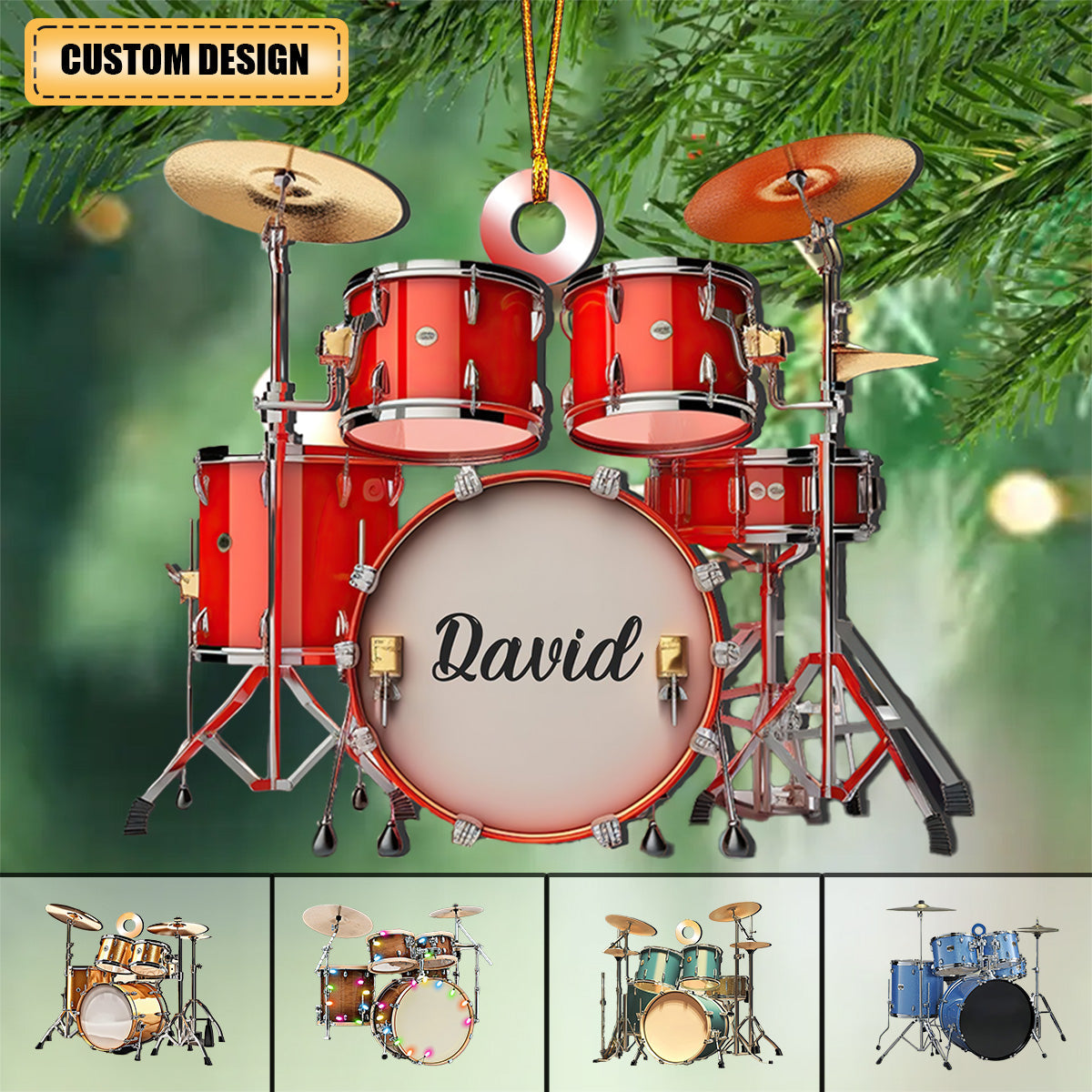 Personalized Drum Set Christmas Ornament Gift For Drummer Player - New Release