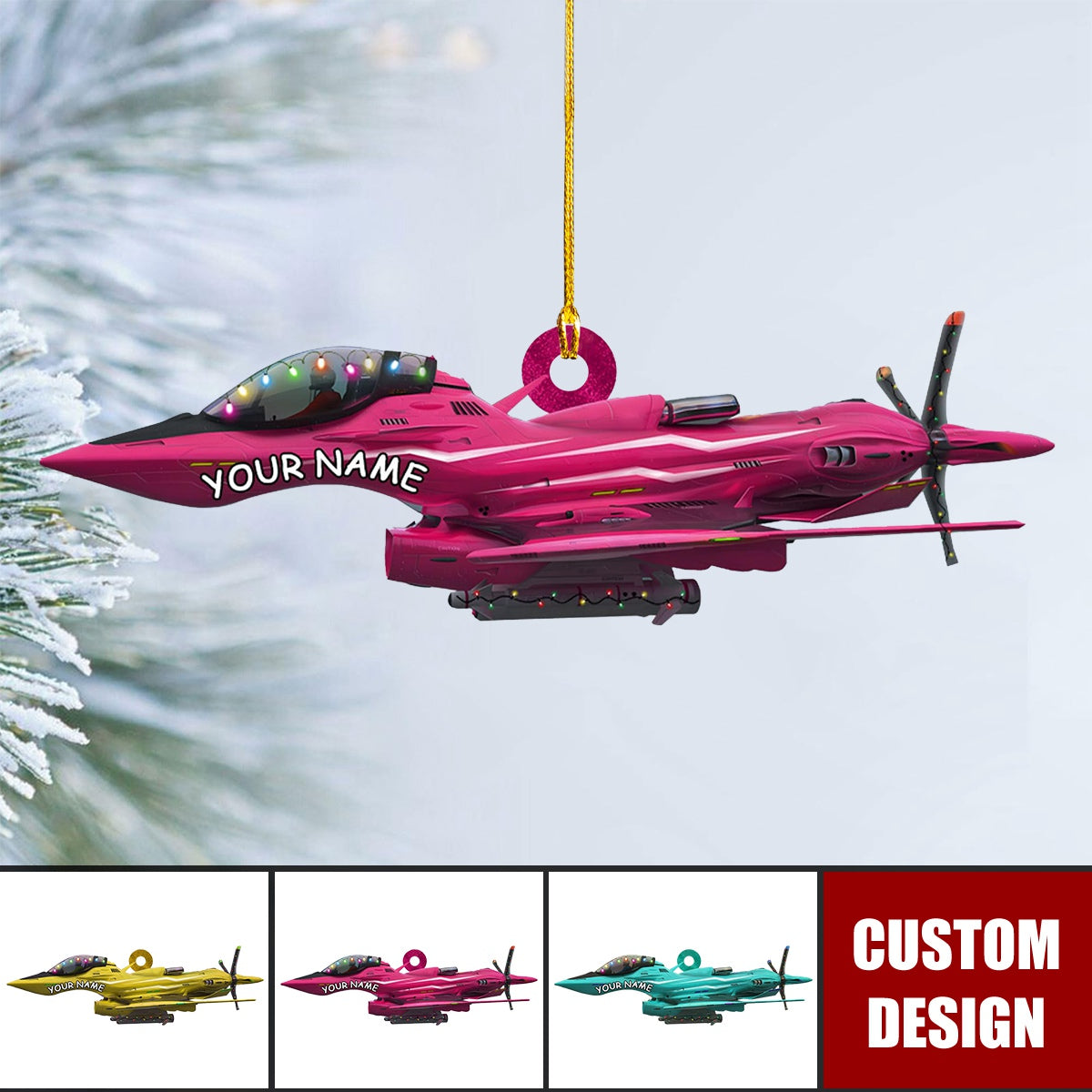 Fighter aircraft Personalized Christmas Ornament - 2024 New Release