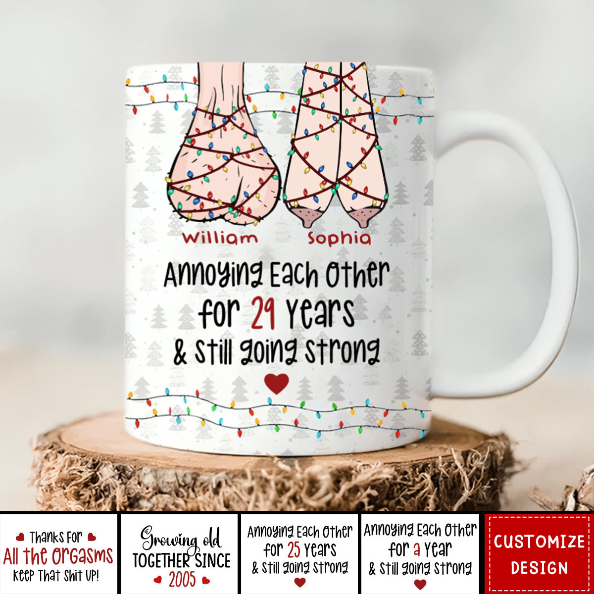 Growing Old Together Personalized Mug For Couple