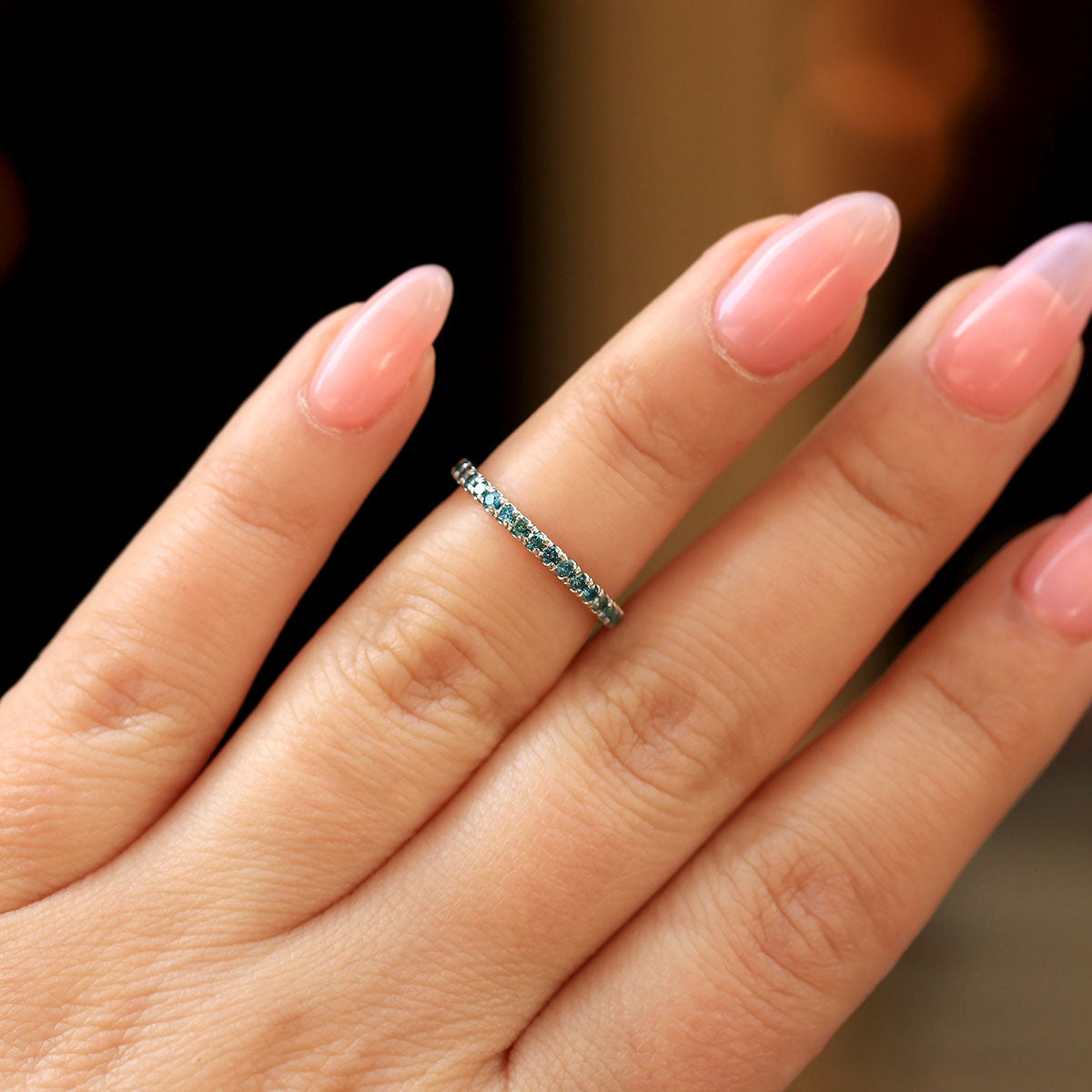 F*ck Cancer Nobody Fights Alone- Teal Diamond Ovarian Cancer Ring
