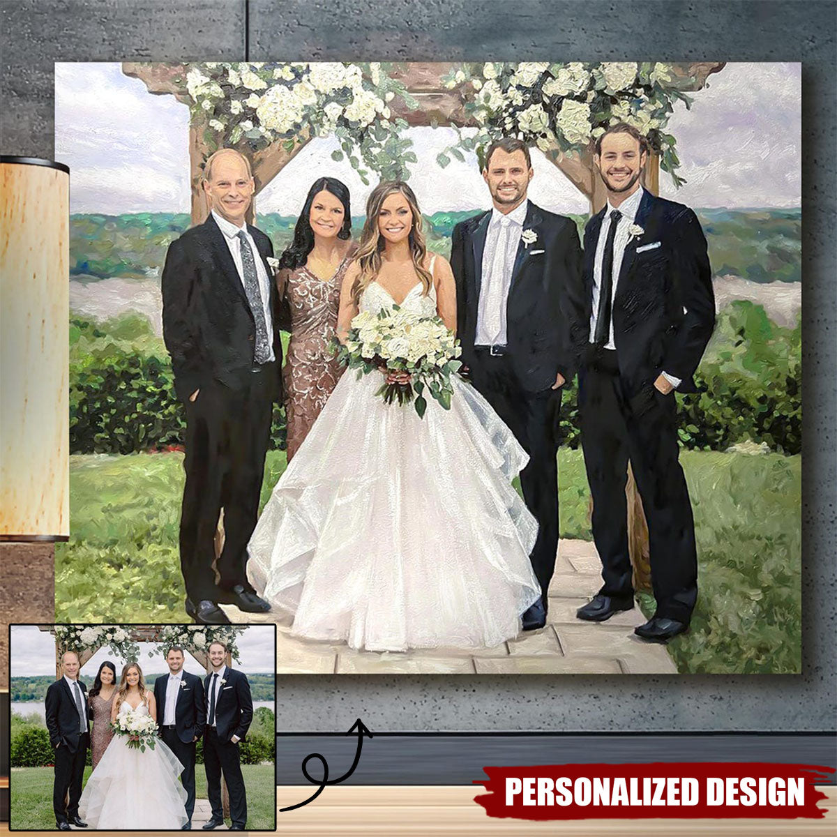 Personalized ORIGINAL Oil Painting From Photo-100% hand-painted-Great Wedding Gift Idea