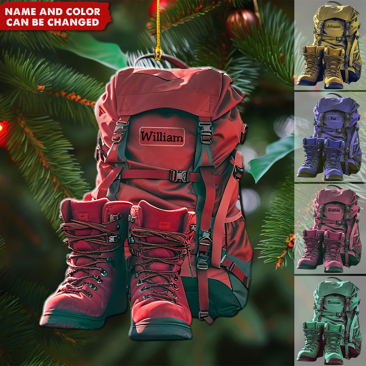 New Release Personalized Hiking Acrylic Christmas Ornament, Gift For Hiking,Camping Lovers