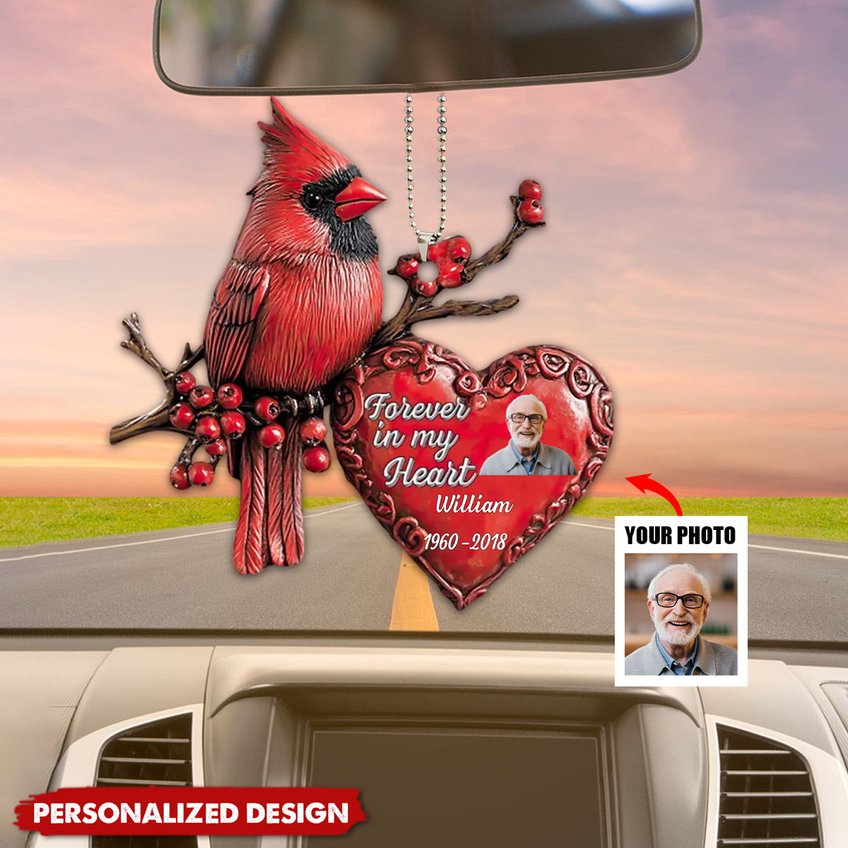 Forever In My Heart-Personalized Acrylic Car Hanger-Memorial Gift