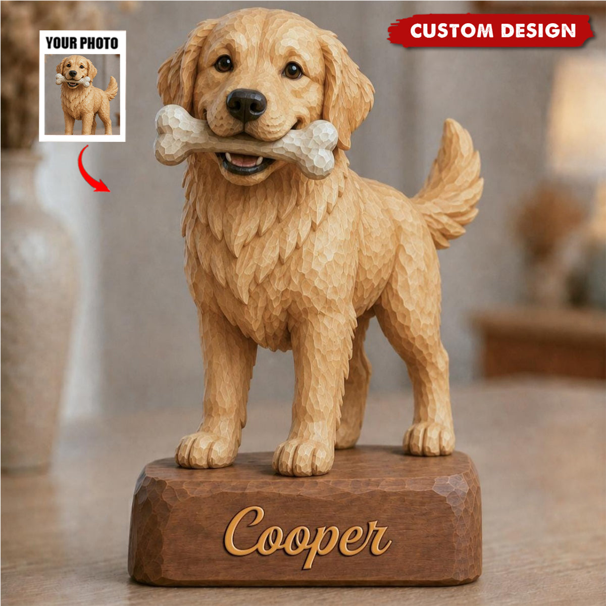 Personalized Portrait 2D Wooden Sign - Gift For Couple,Family,Grandma,Mom,Kid,Dog Cat Lovers