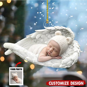 Personalized Baby Upload Photo Sleeping Angel Ornament