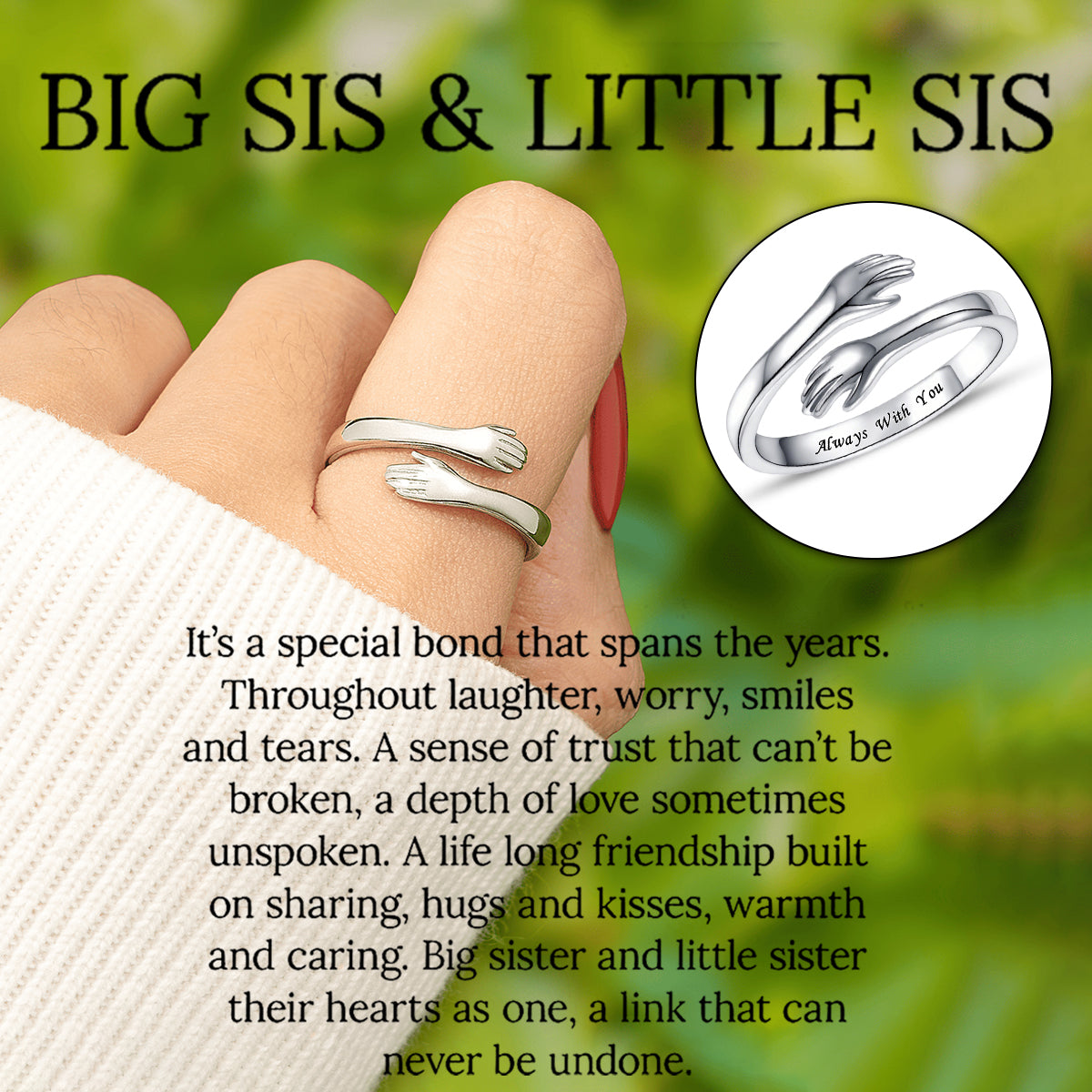 To My Sister-Hug Ring