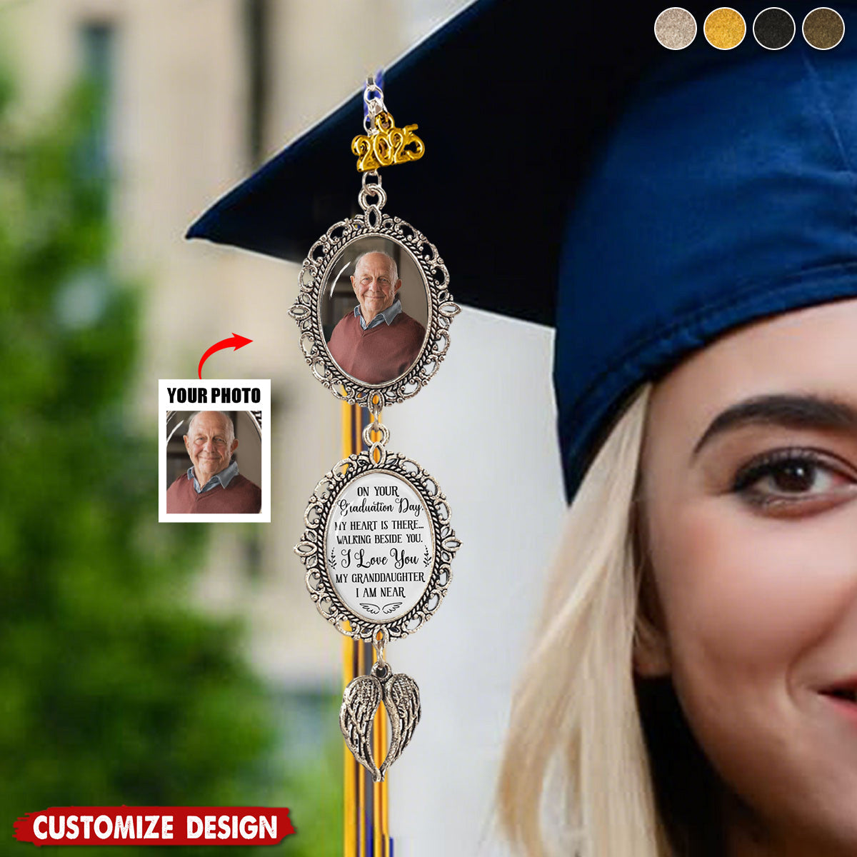 Personalized Class Of 2025 Graduation Tassel Photo Charm