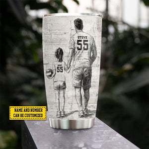 Behind Every Volleyball Player-Personalized Volleyball Dad Daughter Stainless Steel Tumbler-Father's Day Gift For Volleyball Lovers