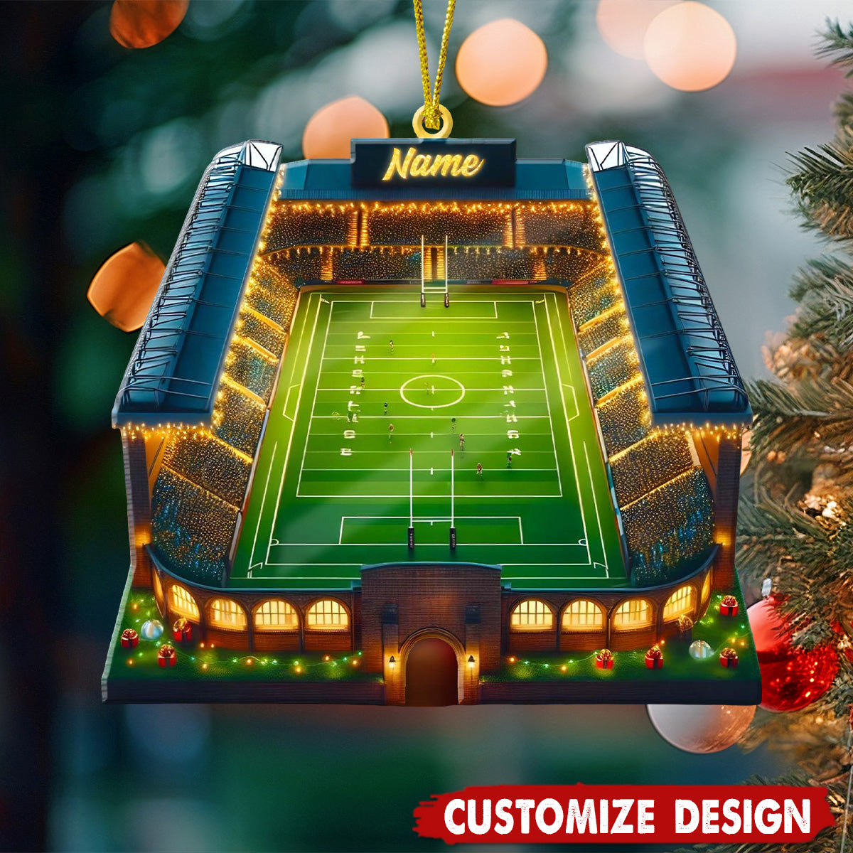 Personalized Christmas American Football Stadium Ornament - Gift For Football Lovers  - 2024 New Release