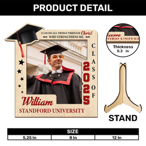 I Can Do All Things Through Christ  - Personalized 2-Layered Graduation Wooden Plaque